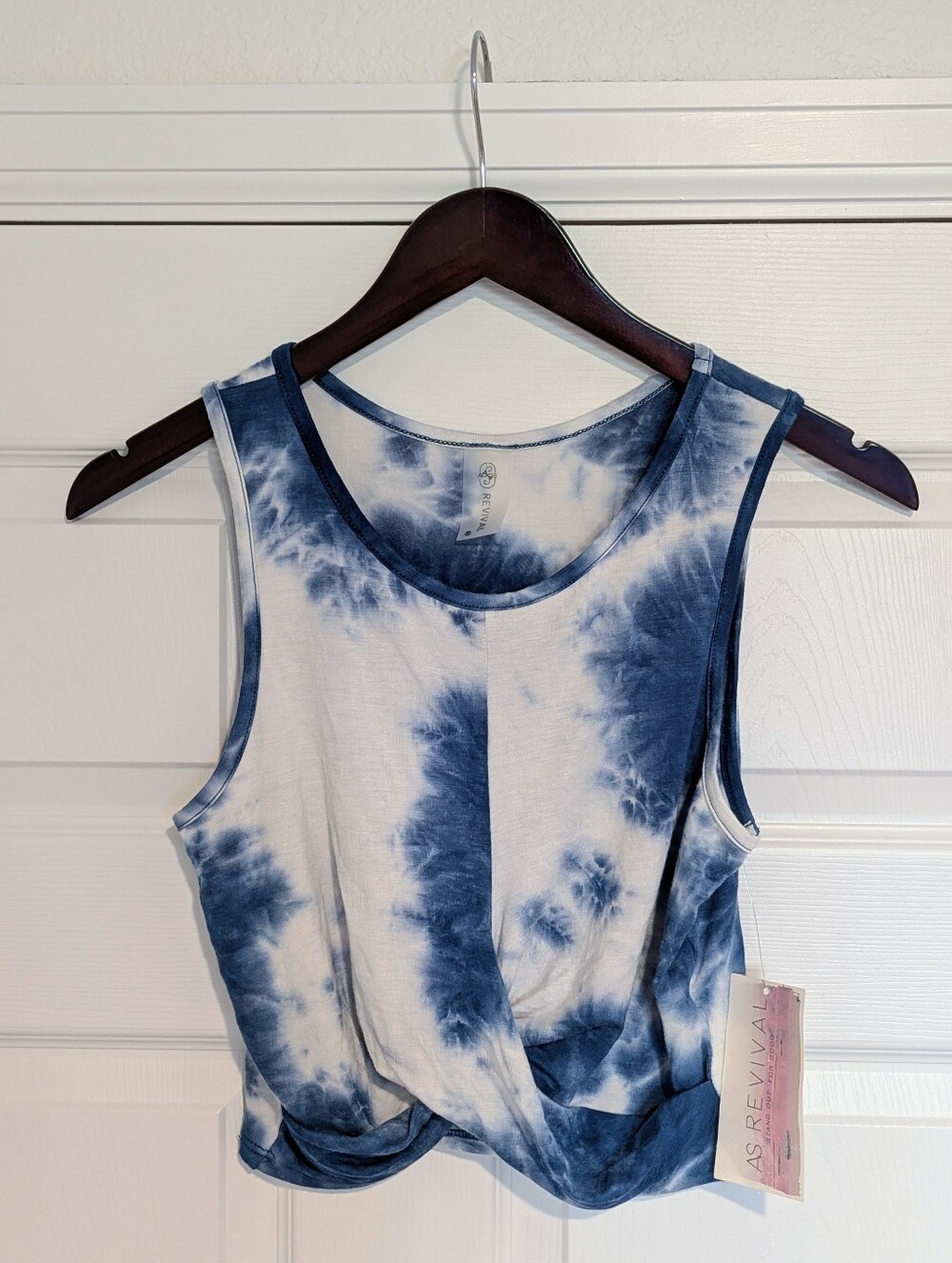 Tie Dye Front Twist AS Revival Altar'd State Cropped Tank Top Size Small NEW